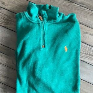 Polo 1/4 zip green size L (worn twice)